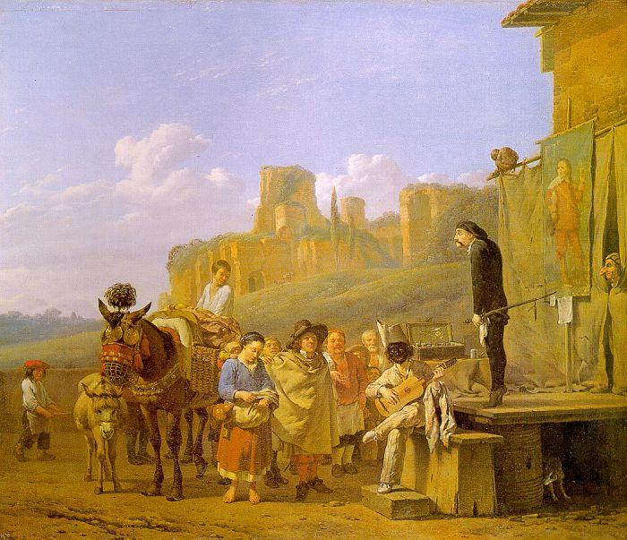 Karel Dujardin A Party of Charlatans in an Italian Landscape oil painting image